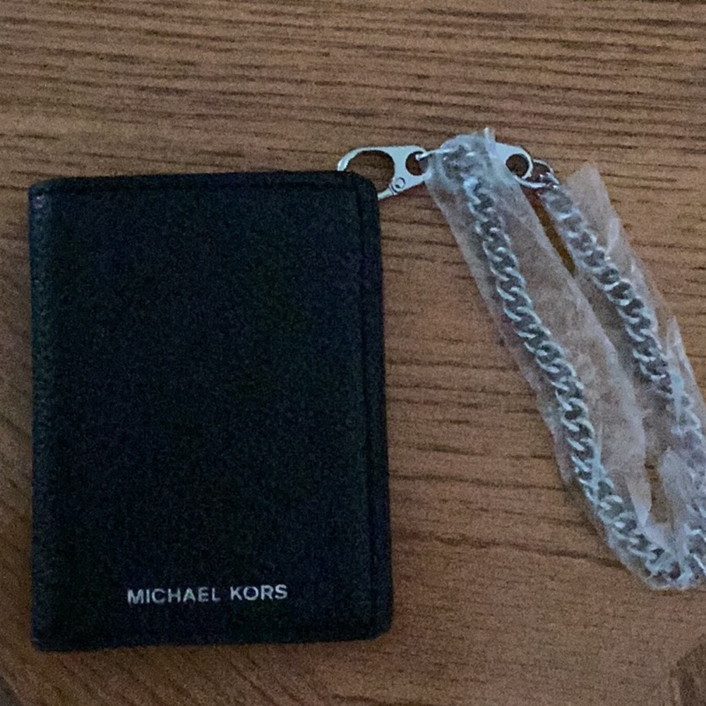 Michael Kors Men’s Black Wallet with Chain NEW